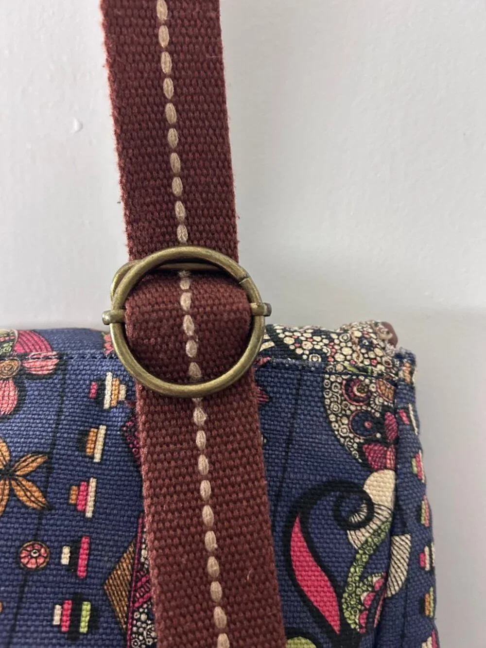 Sakroots Navy Owl and Floral Print Backpack